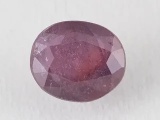 Bangkok Ruby Stone (Manik) 6.9 Carat (7.58 Ratti) top view, natural red oval cut gemstone