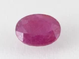 Bangkok Ruby Stone (Manik) 8.8 Carat (9.67 Ratti) top view, natural red oval cut gemstone