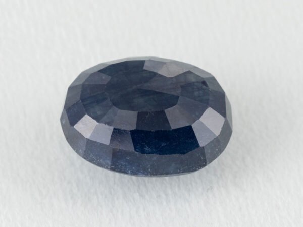 Bangkok Blue Sapphire Neelam 10.28 Carat back view pavilion facets visible