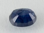 Bangkok Blue Sapphire Neelam 3.86 Carat back view pavilion facets visible
