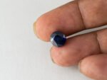 Bangkok Blue Sapphire Neelam 4.35 Carat in hand showing real size 9.8mm spread