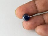 Bangkok Blue Sapphire Neelam 4.35 Carat in hand showing real size 9.8mm spread