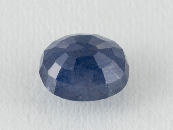 Bangkok Blue Sapphire Neelam 4.95 Carat back view pavilion facets visible