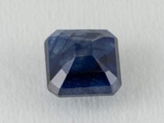 Bangkok Blue Sapphire Neelam 5.35 Carat back view pavilion facets visible