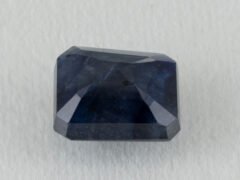 Bangkok Blue Sapphire Neelam 6.22 Carat back view pavilion facets visible