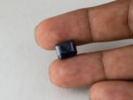 Bangkok Blue Sapphire Neelam 6.22 Carat in hand showing real size 10.7mm spread