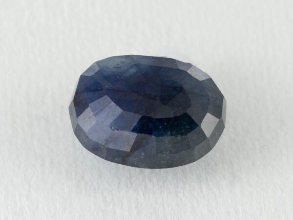 Bangkok Blue Sapphire Neelam 6.4 Carat back view pavilion facets visible