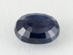 Bangkok Blue Sapphire Neelam 7.22 Carat back view pavilion facets visible