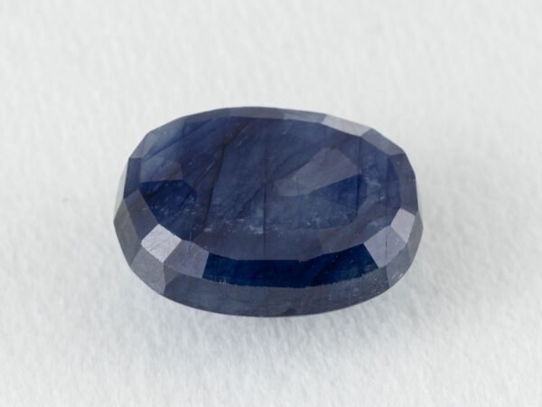 Bangkok Blue Sapphire Neelam 7.82 Carat back view pavilion facets visible