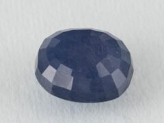Bangkok Blue Sapphire Neelam 7.9 Carat back view pavilion facets visible
