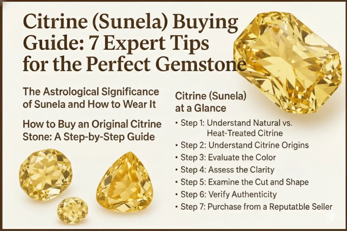 Golden citrine gemstone with bright, even color and clean facets.