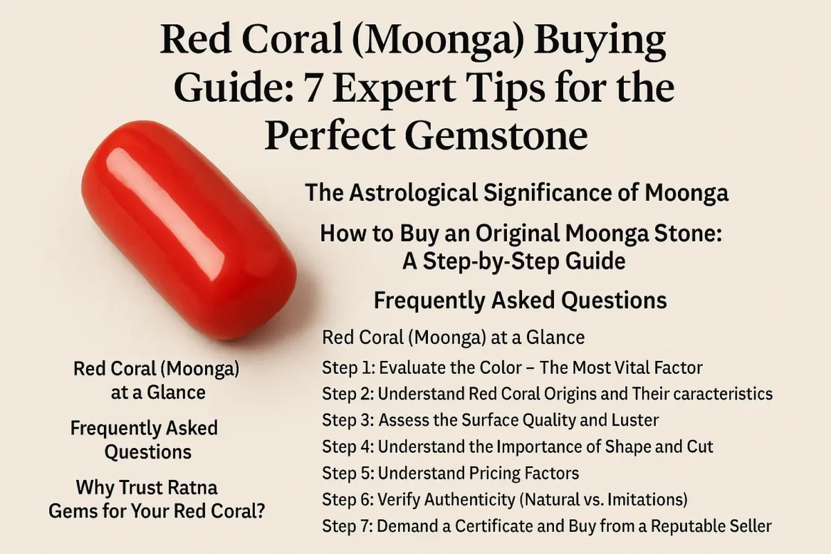 Red Coral (Moonga) Buying Guide: 7 Expert Tips for the Best Purchase 1 Red coral capsule-shaped cabochon with smooth, even color.