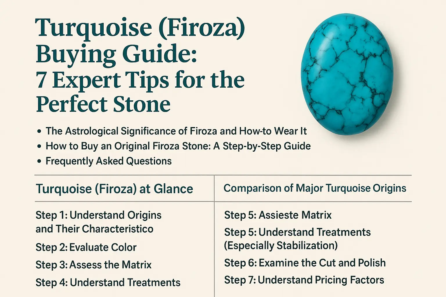 Turquoise (Firoza) Buying Guide: 7 Expert Tips for the Best Purchase 1 A collection of high-quality Turquoise (Firoza) gemstones, showing variations in blue color and matrix patterns.
