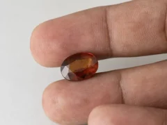 African Gomed Hessonite 7.14 Carat back view pavilion facets