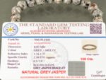 Lab certificate TSGTL2143 for Natural Grey Jasper bracelet 100 carats