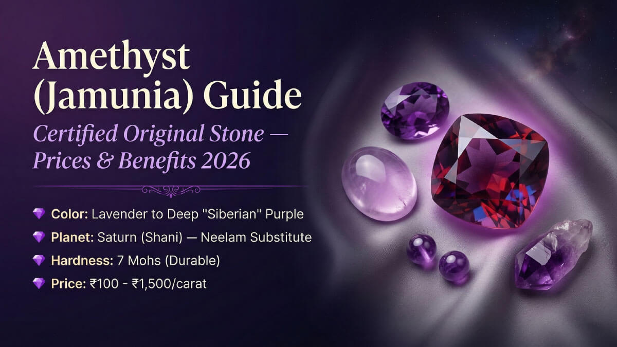 Faceted purple Amethyst Jamunia gemstones from lavender to deep Siberian purple - Saturn stone India guide