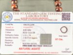 Lab certificate TSGTL2199 for Natural Red Tiger Eye bracelet 97 carats