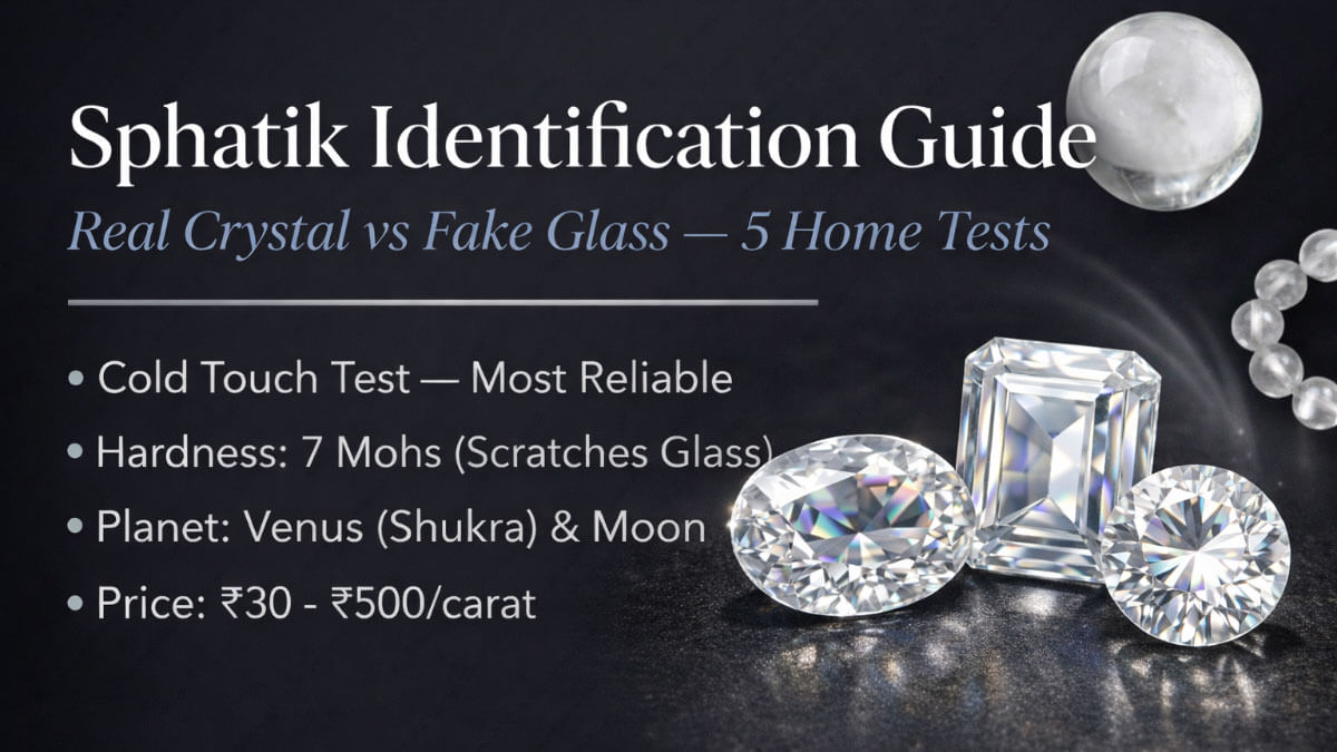 Clear Sphatik crystal quartz faceted gems sphere and mala beads - real crystal vs fake glass identification guide