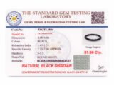 Gem testing certificate TSGTL1844 for Black Obsidian bracelet
