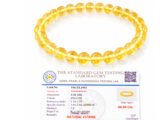 Citrine bracelet with lab certificate TSGTL1931 showing 8mm beads