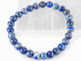 Lapis Lazuli Lajvanti bracelet angled display on selenite plate