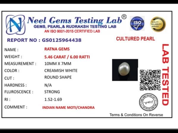 Lab certificate for Australian Opal 5.46 Carat (6.00 Ratti) - 5.46 CARAT / 6.00 RATTI