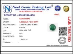 Lab certificate for Australian Opal 5.98 Carat (6.57 Ratti) - 5.98 CARAT / 6.57 RATTI