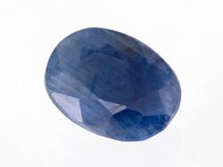 natural African blue sapphire Neelam 6.01 carat oval side profile loose stone