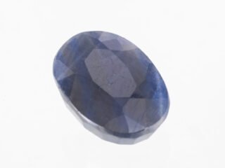 natural African blue sapphire Neelam 7.14 carat oval side profile loose stone