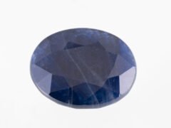 natural African blue sapphire Neelam 9.99 carat oval side profile loose stone
