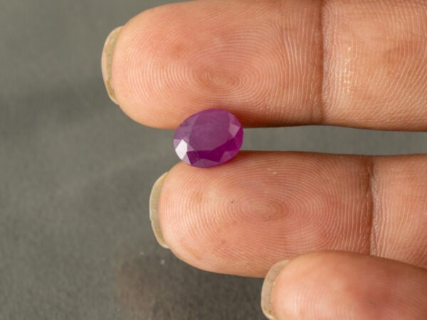African Ruby 3.11 Carat in-hand size reference for jewelry setting
