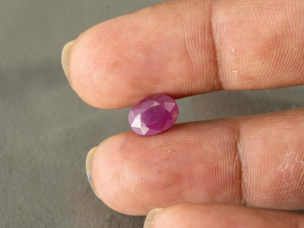African Ruby 3.51 Carat in-hand size reference for jewelry setting