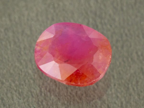 African Ruby 3.61 Carat side angle showing stone depth