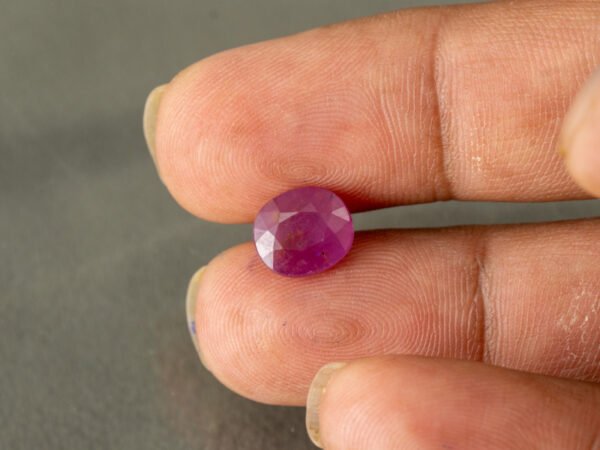African Ruby 3.75 Carat in-hand size reference for jewelry setting