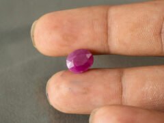 African Ruby 4.24 Carat in-hand size reference for jewelry setting