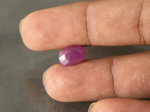 African Ruby 4.37 Carat in-hand size reference for jewelry setting