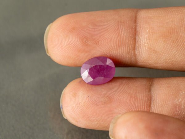 African Ruby 4.38 Carat in-hand size reference for jewelry setting
