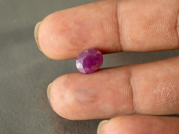 African Ruby 4.42 Carat in-hand size reference for jewelry setting