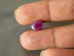 African Ruby 4.42 Carat in-hand size reference for jewelry setting