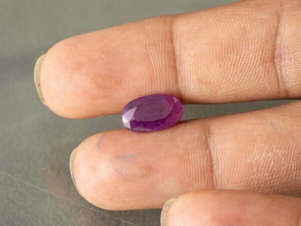 African Ruby 4.43 Carat in-hand size reference for jewelry setting