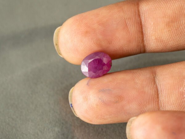 African Ruby 4.56 Carat in-hand size reference for jewelry setting