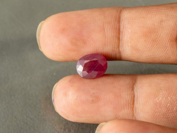 African Ruby 4.74 Carat in-hand size reference for jewelry setting