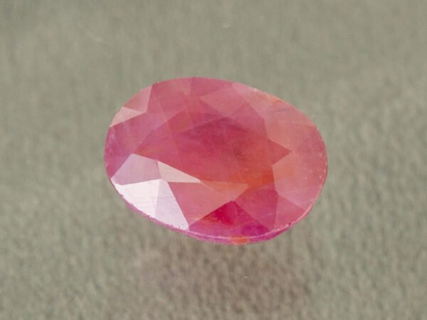 African Ruby 4.74 Carat side angle showing stone depth