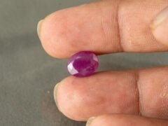 African Ruby 4.88 Carat in-hand size reference for jewelry setting