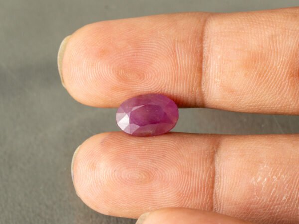 African Ruby 4.92 Carat in-hand size reference for jewelry setting