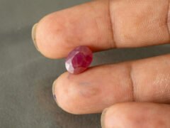 African Ruby 5.22 Carat in-hand size reference for jewelry setting