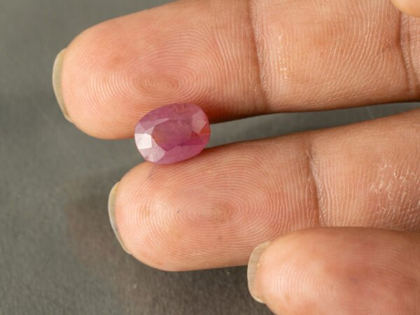 African Ruby 5.40 Carat in-hand size reference for jewelry setting