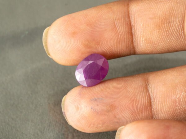 African Ruby 6.55 Carat in-hand size reference for jewelry setting