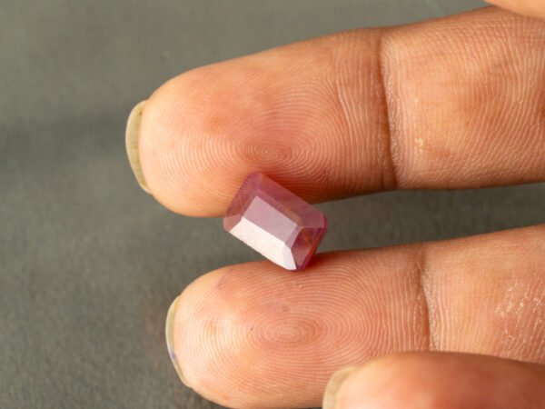 African Ruby 6.83 Carat in-hand size reference for jewelry setting