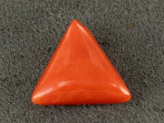 italian red coral moonga 4.26 carat side profile triangle cabochon